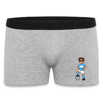 Fußball Junge Argentinien Fan Argentinische Flagge - Männer Boxer Shorts - Grau meliert - Vorne