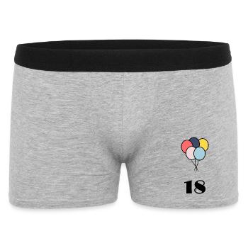 18. 18 YEARS OLD. 18th ANNIVERSARY. 18 BIRTHDAY. - Men's Boxer Shorts - heather grey - Front