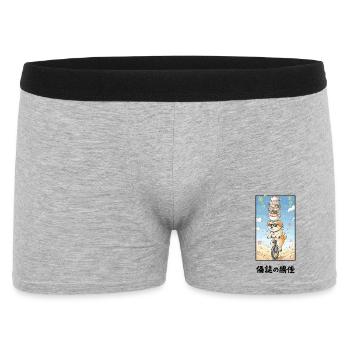 Noodle Stack Pup on Unicycle - Men's Boxer Shorts - heather grey - Front