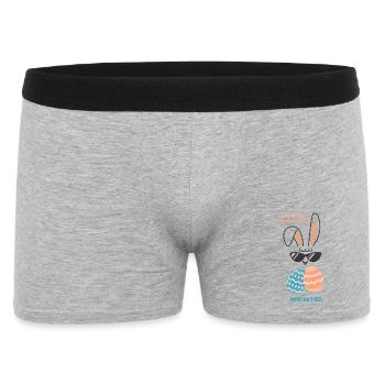 Eier hat man – Lustiges Oster Geschenk für Männer - Männer Boxer Shorts - Grau meliert - Vorne