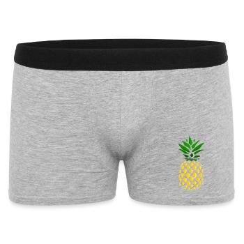 Ananas Tropenprint  - Männer Boxer Shorts - Grau meliert - Vorne
