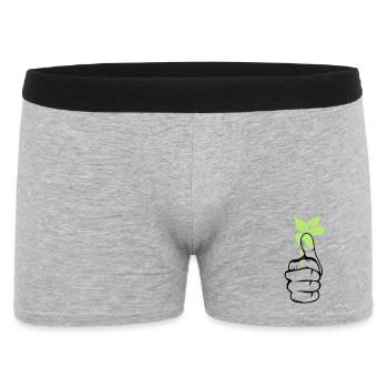 A hand with green leaves on the thumb - Men's Boxer Shorts - heather grey - Front