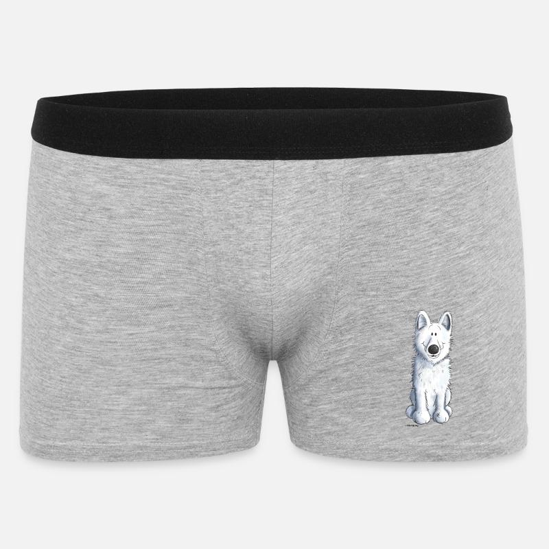 Schweizer Schäferhund - Männer Boxer Shorts - Grau meliert