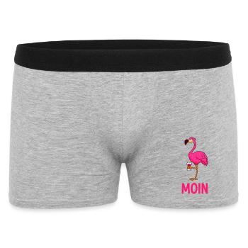 Flamant rose - Boxer Homme - gris chiné - Devant