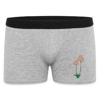 Minimalist Mushroom Botanical Illustration - Men's Boxer Shorts - heather grey - Front