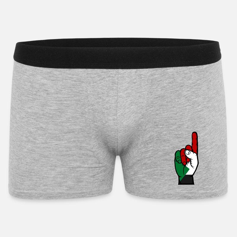 Sudan Flagge Nummer 1 - Männer Boxer Shorts - Grau meliert