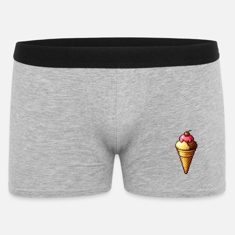 Retro Pixel Eiscreme Cone - Men's Boxer Shorts - heather grey