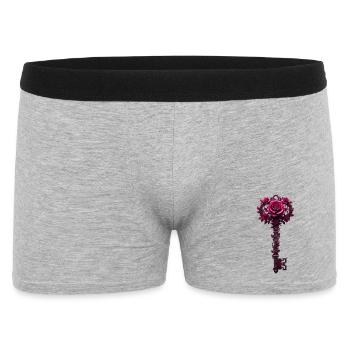 Rose Key, couronne florale - Boxer Homme - gris chiné - Devant