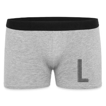 Buchstabe L – Punktmuster Initial Design - Männer Boxer Shorts - Grau meliert - Vorne