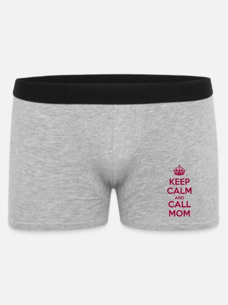 Keep Calm and Call Mom - Men's Boxer Shorts - heather grey