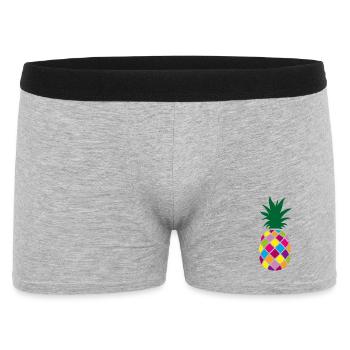 Ananas bunt Sommer Party exotisch Urlaub Fun Farbe - Männer Boxer Shorts - Grau meliert - Vorne