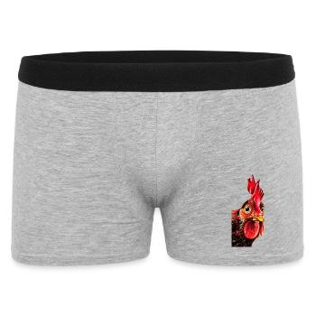 Hahnkopf Porträt - Männer Boxer Shorts - Grau meliert - Vorne