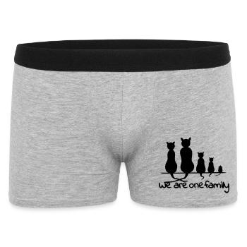 We are one family - Männer Boxer Shorts - Grau meliert - Vorne