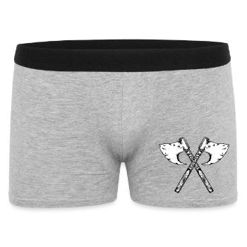 Viking ax, drawn greeting - Men's Boxer Shorts - heather grey - Front