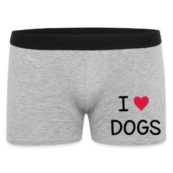 I love dogs I gift idea - Men's Boxer Shorts - heather grey - Front