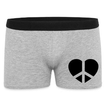 Paix & Amour - Boxer Homme - gris chiné - Devant