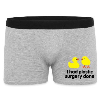 I had plastic surgery done (rubber duck) - Men's Boxer Shorts - heather grey - Front