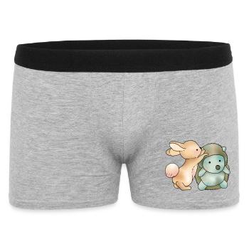 Hase und Igel - Männer Boxer Shorts - Grau meliert - Vorne