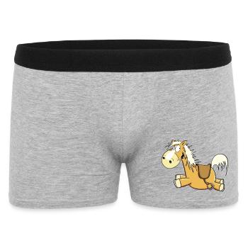 Happy Haflinger Renard Cheval I Cavalier Cadeau - Boxer Homme - gris chiné - Devant