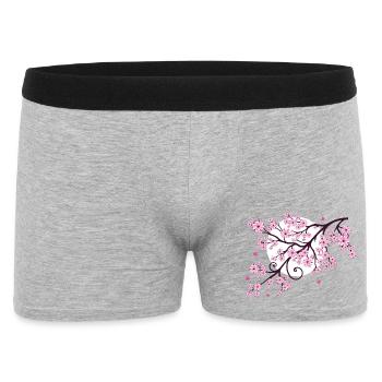 Fleur de cerisier avec printemps sakura coeur - Boxer Homme - gris chiné - Devant