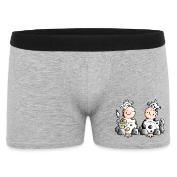 Funny Cows - Coffee - Men's Boxer Shorts - heather grey - Front