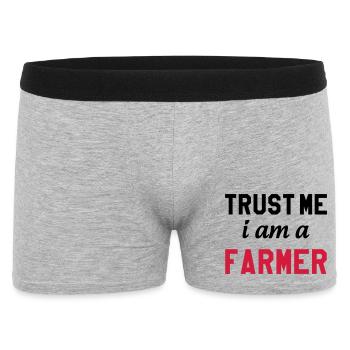 Trust me I am a Farmer - Männer Boxer Shorts - Grau meliert - Vorne