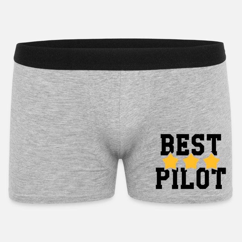 Best Pilot - Männer Boxer Shorts - Grau meliert