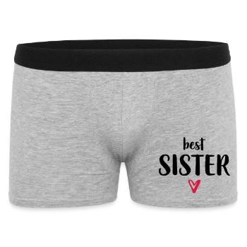 meilleure soeur je coeur cadeau soeur frères et sœurs - Boxer Homme - gris chiné - Devant