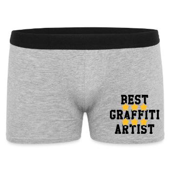 Graffiti / Tag / Writer / Street Art - Männer Boxer Shorts - Grau meliert - Vorne