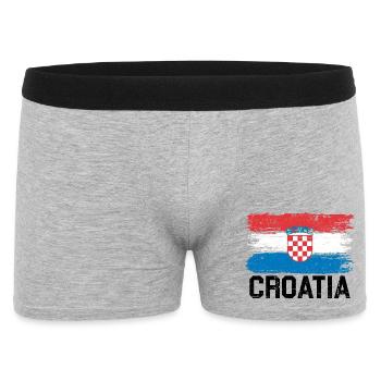 Kroatien Flagge - Männer Boxer Shorts - Grau meliert - Vorne