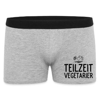 Vegetarier - Männer Boxer Shorts - Grau meliert - Vorne
