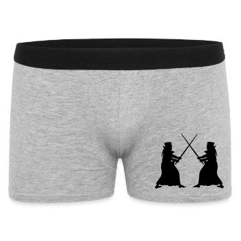 Kendo deux Kendoka en mode combat figures d’ombre - Boxer Homme - gris chiné - Devant
