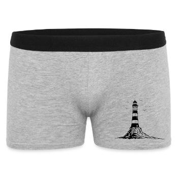 Lighthouse, lighthouse, ship, rock sea holiday - Men's Boxer Shorts - heather grey - Front