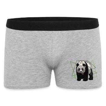 Großer Panda - Männer Boxer Shorts - Grau meliert - Vorne