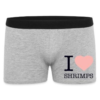 J’ADORE LES CREVETTES - Boxer Homme - gris chiné - Devant