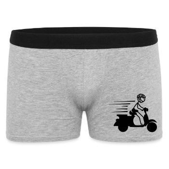 Scooter avec garçon stickmen - Boxer Homme - gris chiné - Devant