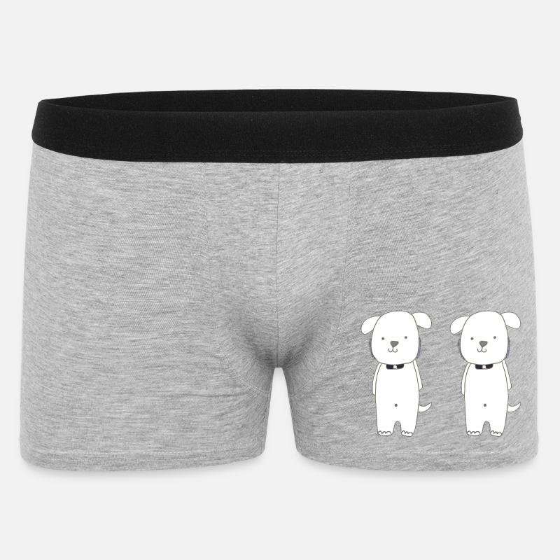 hunde brüder - Männer Boxer Shorts - Grau meliert