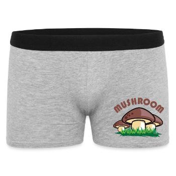mushroom mushroom mushroom comic symbol meadow forest graphic - Men's Boxer Shorts - heather grey - Front