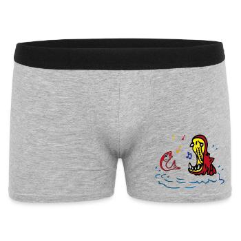 Hippo and fish sing in duet - Men's Boxer Shorts - heather grey - Front