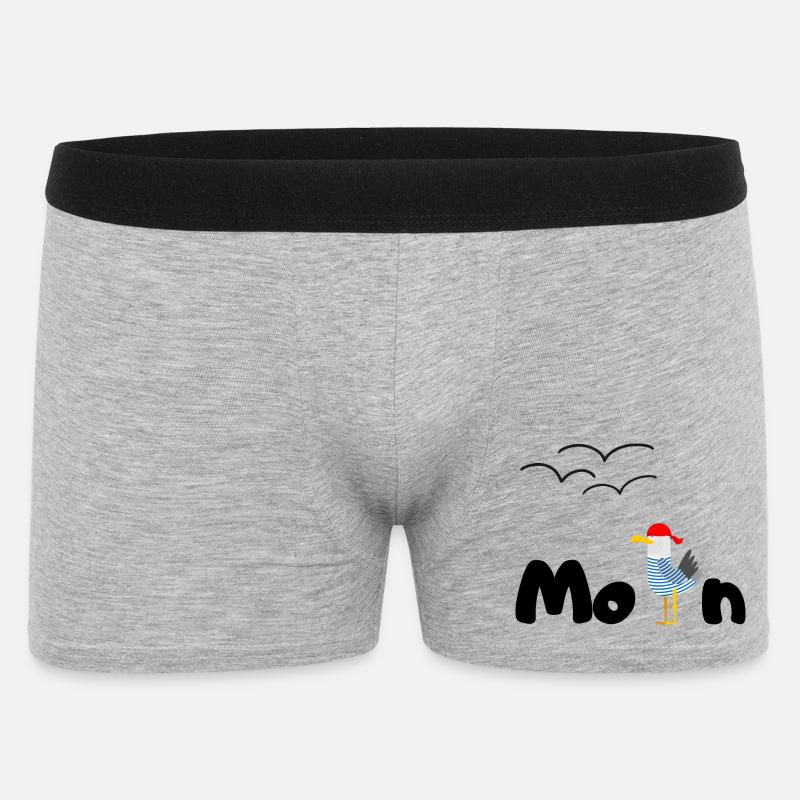 moin möwe - Männer Boxer Shorts - Grau meliert
