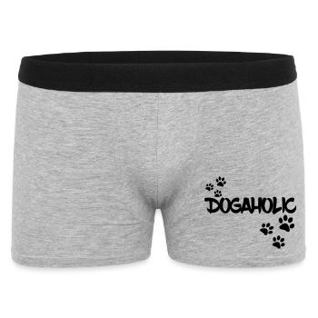 Dogaholic pour les amoureux des chiens. Amour de chien * - Boxer Homme - gris chiné - Devant