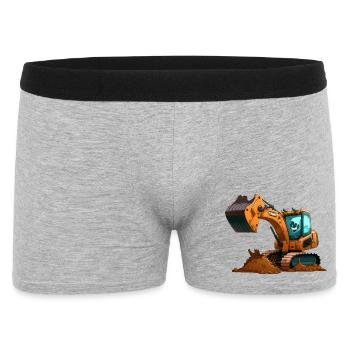 Grosser Bagger - Männer Boxer Shorts - Grau meliert - Vorne