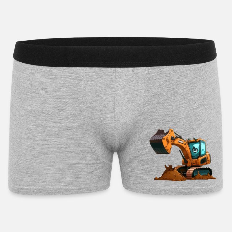 Grosser Bagger - Männer Boxer Shorts - Grau meliert
