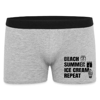 Strand Sommer Eiscreme Wiederholung - Männer Boxer Shorts - Grau meliert - Vorne