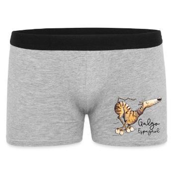 Happy Galgo Espagnol Wild Dog Dogs Cartoon - Men's Boxer Shorts - heather grey - Front