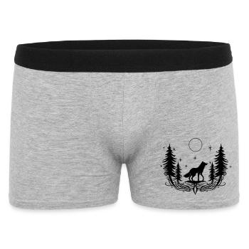 Mystic Wolf Forest Night Nature Pagan - Men's Boxer Shorts - heather grey - Front