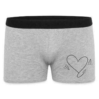 Airplane Flyer with heart - Men's Boxer Shorts - heather grey - Front