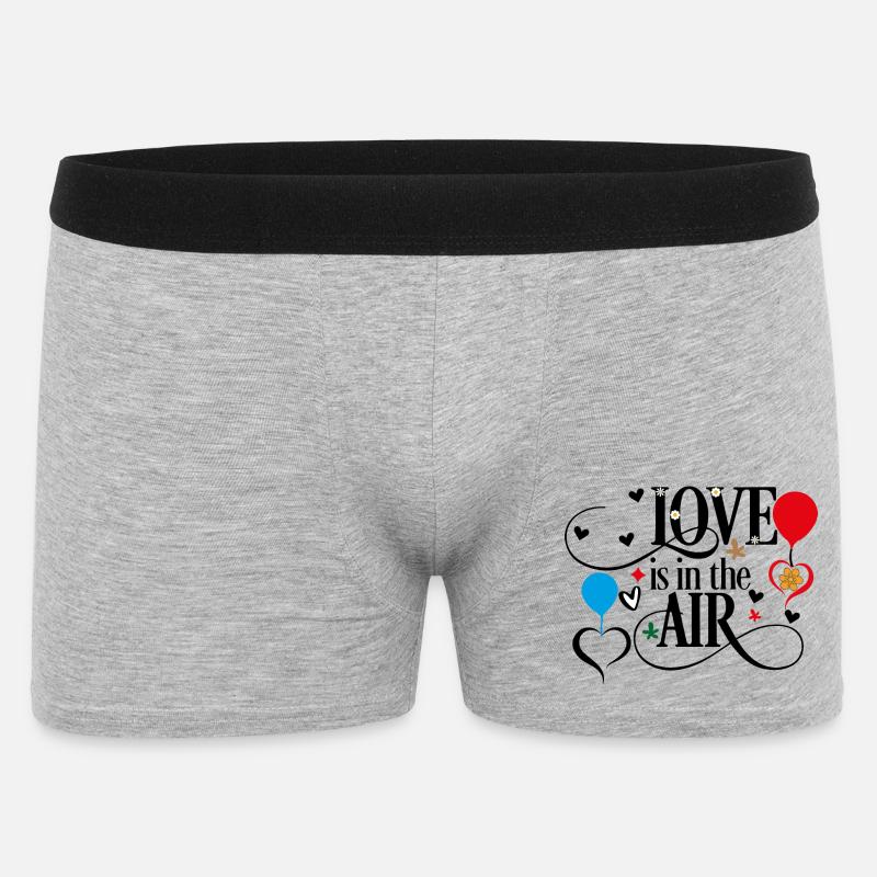 Liebe liegt in der Luft - Männer Boxer Shorts - Grau meliert