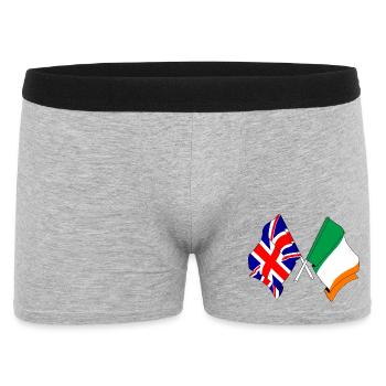 Flag of England and Flag of Ireland - Men's Boxer Shorts - heather grey - Front
