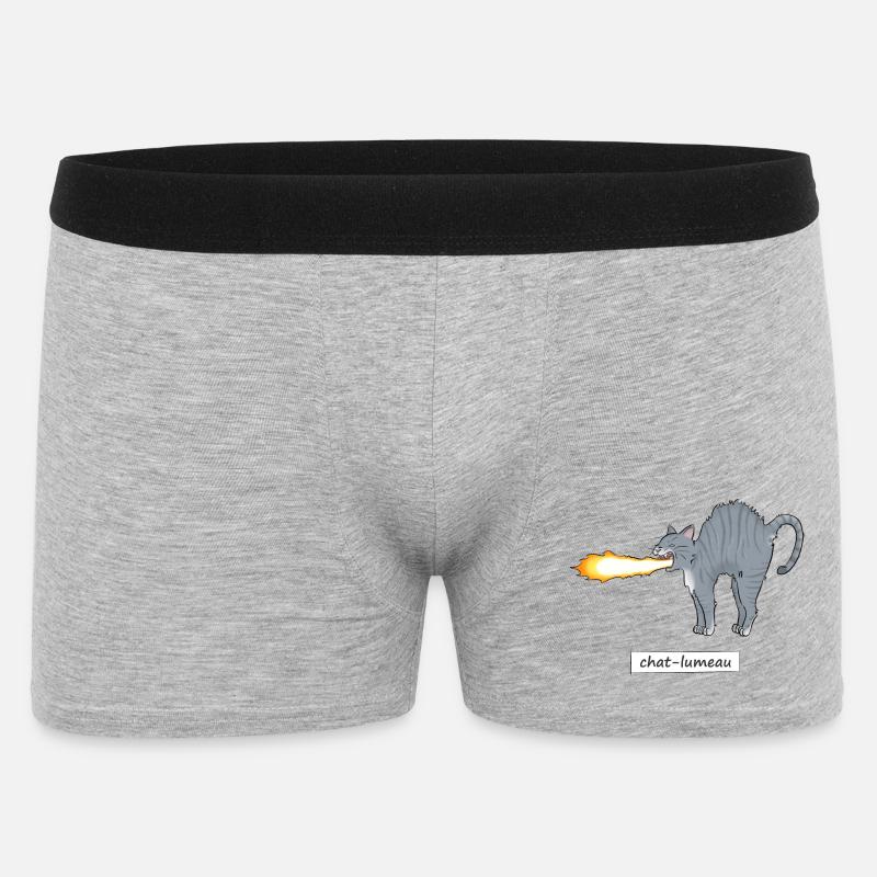 Lume-Katze - Männer Boxer Shorts - Grau meliert